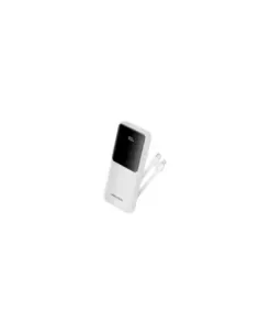 Powerbank 10000mAh Vention FHOW0/ 22.5W/ Blanca/ Incluye Cable USB Tipo-C y Lightning
