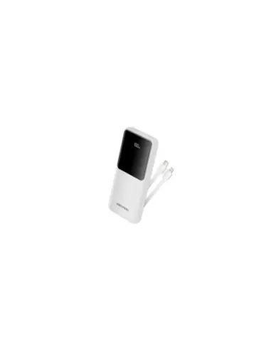 Powerbank 10000mAh Vention FHOW0/ 22.5W/ Blanca/ Incluye Cable USB Tipo-C y Lightning