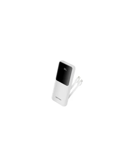 Powerbank 10000mAh Vention FHOW0/ 22.5W/ Blanca/ Incluye Cable USB Tipo-C y Lightning