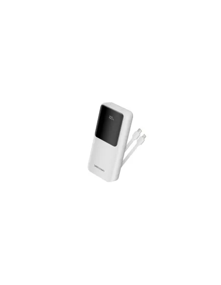 Powerbank 20000mAh Vention FHPW0/ 22.5W/ Blanca/ Incluye Cable USB Tipo-C y Lightning