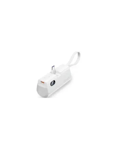 Powerbank 4800mAh Vention FHQW0/ 22.5W/ Blanca/ Incluye Cable USB Tipo-C y Lightning