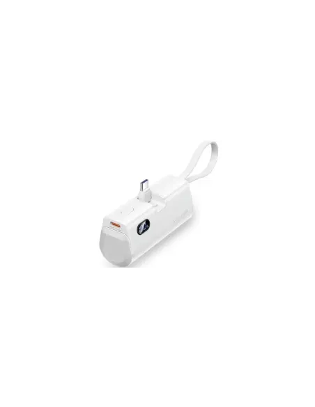 Powerbank 4800mAh Vention FHQW0/ 22.5W/ Blanca/ Incluye Cable USB Tipo-C y Lightning