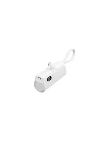 Powerbank 4800mAh Vention FHRW0/ 22.5W/ Blanca/ Incluye Cable USB Tipo-C y Lightning