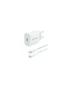 Cargador de Pared Vention G17W0-EU/ 1xUSB Tipo-C + Cable Lightning/ 20W