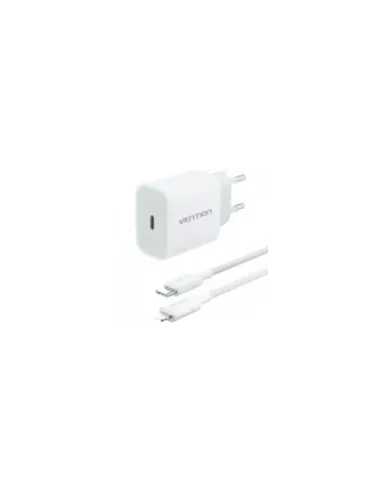 Cargador de Pared Vention G17W0-EU/ 1xUSB Tipo-C + Cable Lightning/ 20W