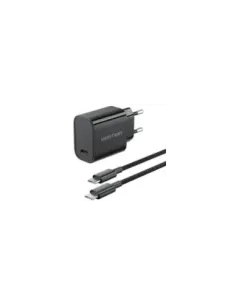 Cargador de Pared GaN Vention G18B0-EU/ 1xUSB Tipo-C + Cable USB Tipo-C/ 30W