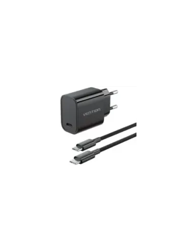 Cargador de Pared GaN Vention G18B0-EU/ 1xUSB Tipo-C + Cable USB Tipo-C/ 30W