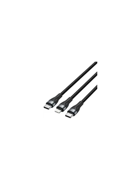 Cable USB Tipo-C Vention H17BAV/ USB Tipo-C Macho - Lightning Macho/ USB Tipo-C Macho/ 60W/ 480Mbps/ 1.2m/ Negro
