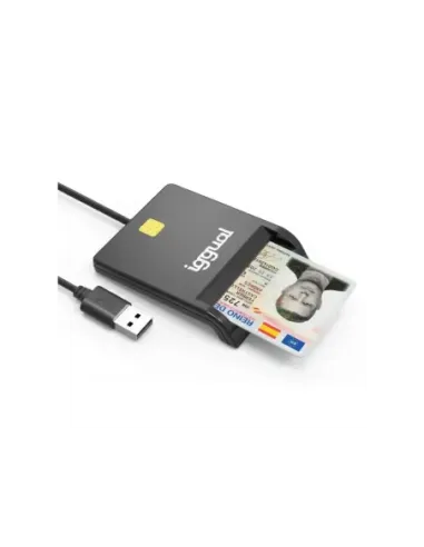 iggual Lector DNI SIP tarjetas ID USB 2.0 negro