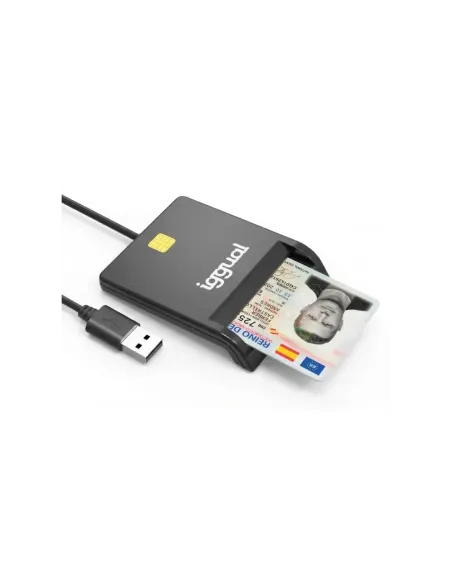 iggual Lector DNI SIP tarjetas ID USB 2.0 negro
