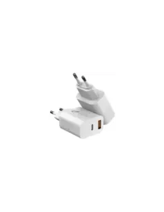 Cargador de Pared Leotec LECSPH20W2W2/ 1xUSB Tipo-C/ 1xUSB/ 20W