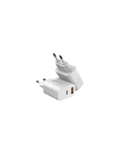 Cargador de Pared Leotec LECSPH20W2W2/ 1xUSB Tipo-C/ 1xUSB/ 20W