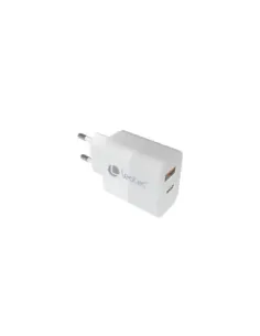 Cargador de Pared GaN Leotec LECSPH30W2W/ 1xUSB Tipo-C/ 1xUSB/ 30W