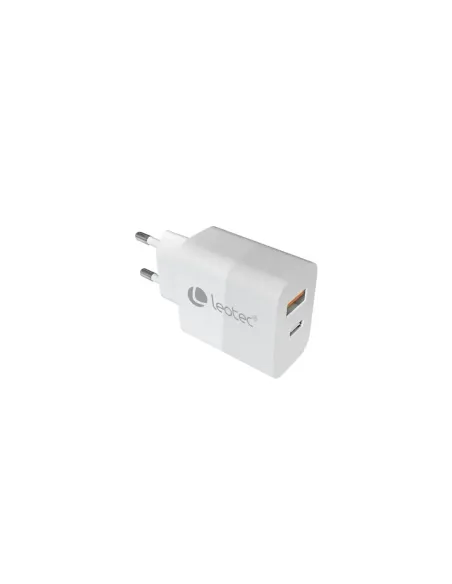 Cargador de Pared GaN Leotec LECSPH30W2W/ 1xUSB Tipo-C/ 1xUSB/ 30W