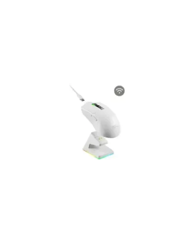 Ratón Gaming Inalámbrico Mars Gaming MMW-Elite/ Batería Recargable/ Hasta 20000 DPI/ Blanco