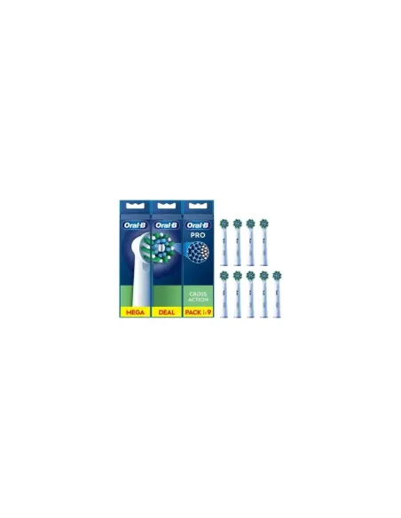 Cabezal de Recambio para cepillo Oral-B Pro Cross Action/ Pack 9 uds