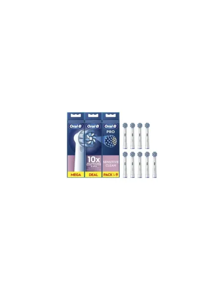 Cabezal de Recambio Braun para cepillo Braun Oral-B Sensitive Clean/ Pack 9 uds
