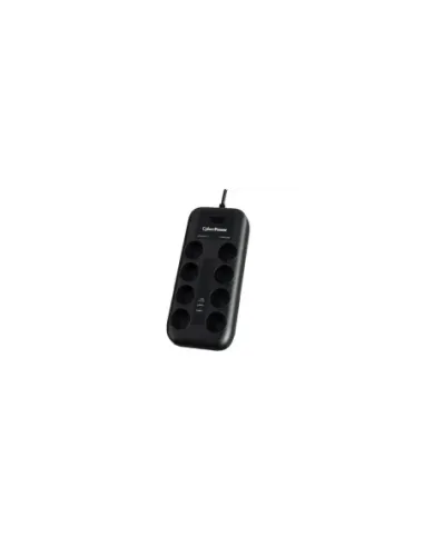Regleta con Interruptor Cyberpower P0820SUD0-DE/ 8 Tomas de corriente/ 2 USB/ Cable 1.8m/ Negra