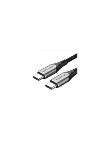 Cable USB 2.0 Tipo-C Vention TAEHG/ USB Tipo-C Macho - USB Tipo-C Macho/ Hasta 100W/ 480Mbps/ 1.5m/ Gris
