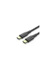 Cable USB 2.0 Tipo-C 3A Vention TAUBF/ USB Tipo-C Macho - USB Tipo-C Macho/ Hasta 60W/ 480Mbps/ 1m/ Negro