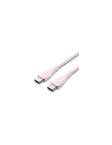 Cable USB 2.0 Tipo-C Vention TAWPF/ USB Tipo-C Macho - USB Tipo-C Macho/ Hasta 100W/ 480Mbps/ 1m/ Rosa