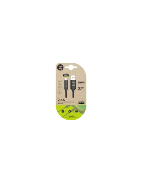 Cable USB 2.0 Tech One Tech TEC2001/ USB Macho - MicroUSB Macho/ 1m/ Negro