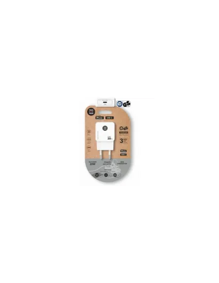 Cargador de Pared GaN Tech One Tech GaN TEC2220/ 1xUSB Tipo-C/ 20W/ Blanco