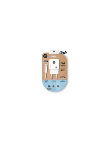 Cargador de Pared Tech One Tech TEC2222/ 1xUSB Tipo-C + Cable Lightning/ 20W/ Blanco