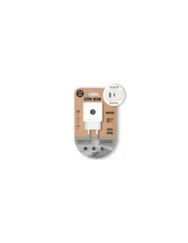 Cargador de Pared GaN Tech One Tech GaN TEC2270/ 1xUSB Tipo-C/ 1xUSB/ 65W/ Blanco