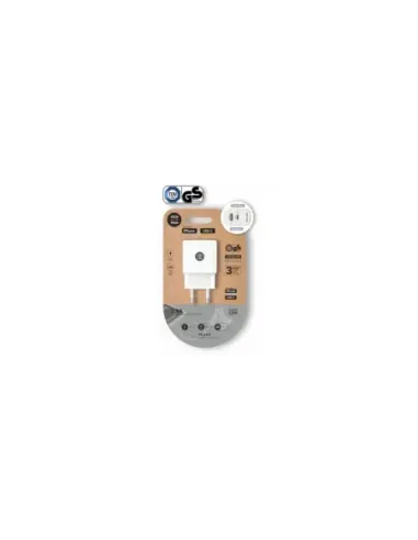 Cargador de Pared Tech One Tech TEC2412/ 1xUSB Tipo-C/ 1xUSB/ 12W/ Blanco