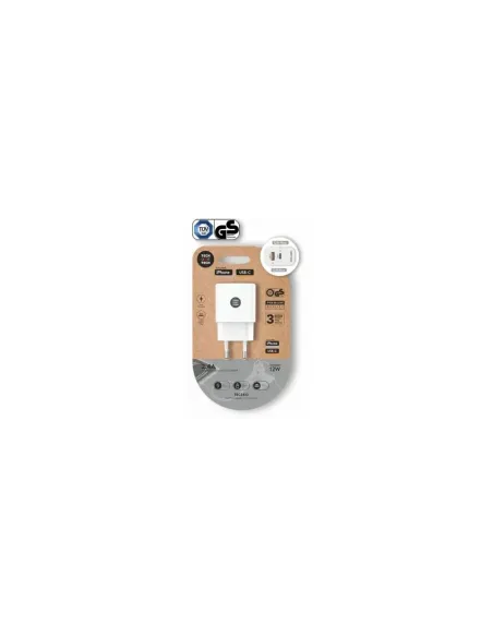 Cargador de Pared Tech One Tech TEC2412/ 1xUSB Tipo-C/ 1xUSB/ 12W/ Blanco