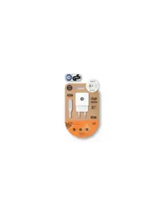 Cargador de Pared Tech One Tech TEC2413/ 1xUSB Tipo-C/ 1xUSB + Cable USB Tipo-C/ 12W/ Blanco