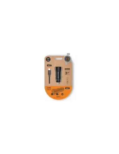 Cargador de Coche Tech One Tech TEC2803/ 2xUSB + Cable USB Tipo-C/ 12W