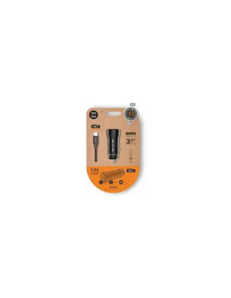 Cargador de Coche Tech One Tech TEC2803/ 2xUSB + Cable USB Tipo-C/ 12W