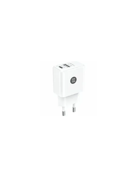 Cargador de Pared Tech One Tech TEC2904/ 1xUSB Tipo-C/ 1xUSB/ 12W/ Blanco
