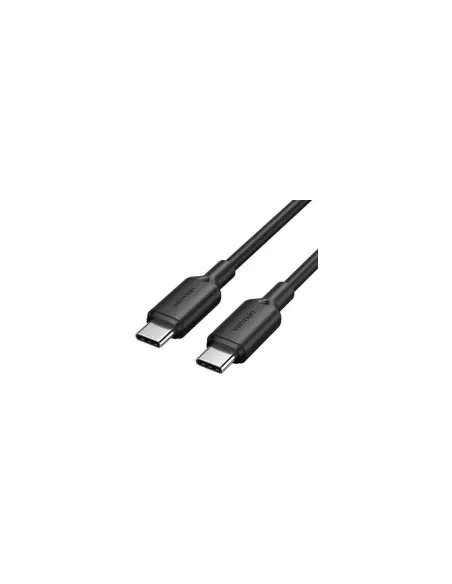 Cable USB 2.0 Tipo-C 3A Vention TRCBF/ USB Tipo-C Macho - USB Tipo-C Macho/ Hasta 60W/ 480Mbps/ 1m/ Negro