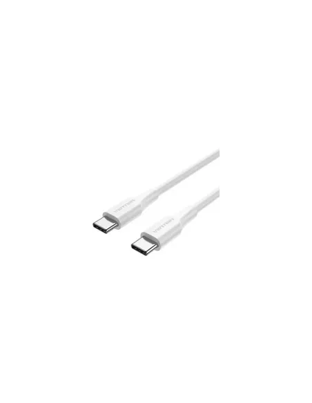 Cable USB 2.0 Tipo-C 3A Vention TRCWF/ USB Tipo-C Macho - USB Tipo-C Macho/ Hasta 60W/ 480Mbps/ 1m/ Blanco
