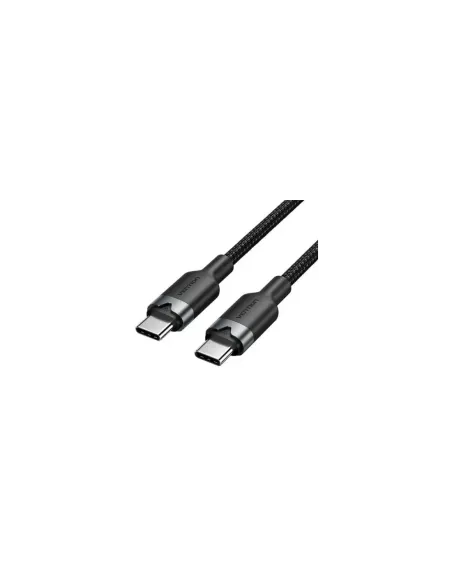 Cable USB 2.0 Tipo-C 3A Vention TRDBF/ USB Tipo-C Macho - USB Tipo-C Macho/ Hasta 60W/ 480Mbps/ 1m/ Negro