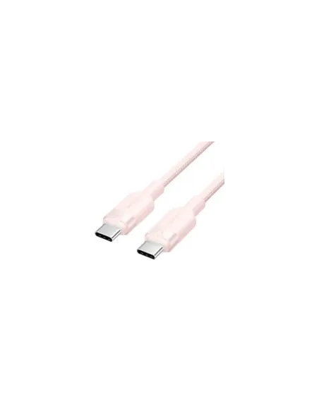 Cable USB 2.0 Tipo-C 3A Vention TRDPF/ USB Tipo-C Macho - USB Tipo-C Macho/ Hasta 60W/ 480Mbps/ 1m/ Rosa