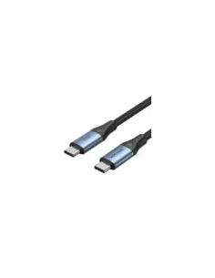 Cable USB 2.0 Tipo-C 5A Vention TREBD/ USB Tipo-C Macho - USB Tipo-C Macho/ Hasta 240W/ 480Mbps/ 50cm/ Azul y Negro