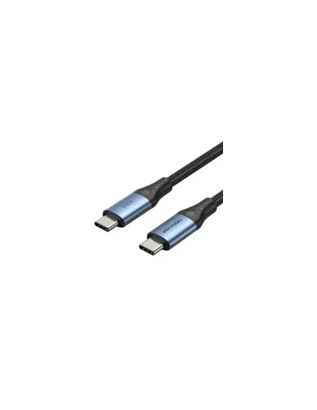 Cable USB 2.0 Tipo-C 5A Vention TREBD/ USB Tipo-C Macho - USB Tipo-C Macho/ Hasta 240W/ 480Mbps/ 50cm/ Azul y Negro