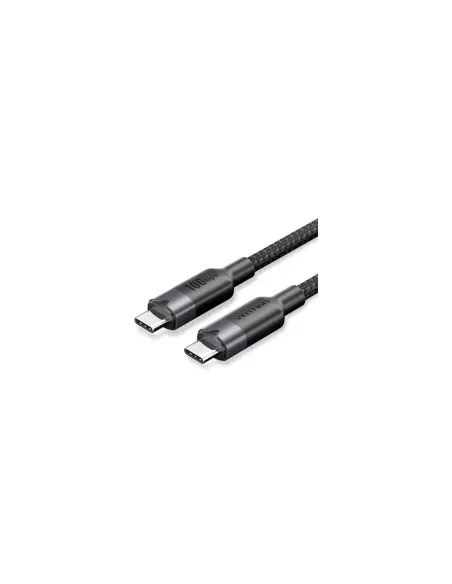 Cable USB 3.2 Tipo-C 5A Vention TRGBF/ USB Tipo-C Macho - USB Tipo-C Macho/ Hasta 100W/ 10Gbps/ 1m/ Negro