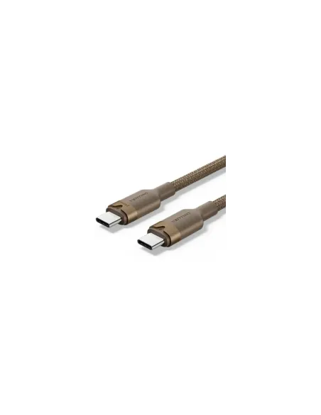 Cable USB 2.0 Tipo-C 5A Vention TRIJF/ USB Tipo-C Macho - USB Tipo-C Macho/ Hasta 240W/ 480Mbps/ 1m/ Dorado