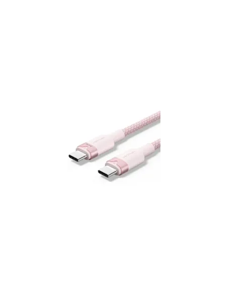 Cable USB 2.0 Tipo-C 5A Vention TRIPF/ USB Tipo-C Macho - USB Tipo-C Macho/ Hasta 240W/ 480Mbps/ 1m/ Rosa