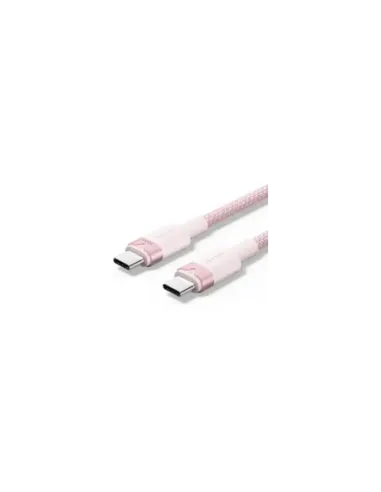 Cable USB 2.0 Tipo-C 5A Vention TRIPH/ USB Tipo-C Macho - USB Tipo-C Macho/ Hasta 240W/ 480Mbps/ 2m/ Rosa