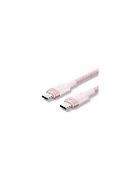 Cable USB 2.0 Tipo-C 5A Vention TRIPH/ USB Tipo-C Macho - USB Tipo-C Macho/ Hasta 240W/ 480Mbps/ 2m/ Rosa