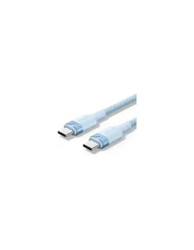 Cable USB 2.0 Tipo-C 5A Vention TRISF/ USB Tipo-C Macho - USB Tipo-C Macho/ Hasta 240W/ 480Mbps/ 1m/ Azul