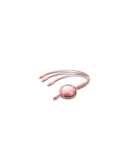 Cable USB Tipo-C 2.0 5A Vention TRJPBE/ USB Tipo-C Macho - 3x USB Tipo-C Macho/ Hasta 100W/ 480Mbps/ 1.1m/ Rosa