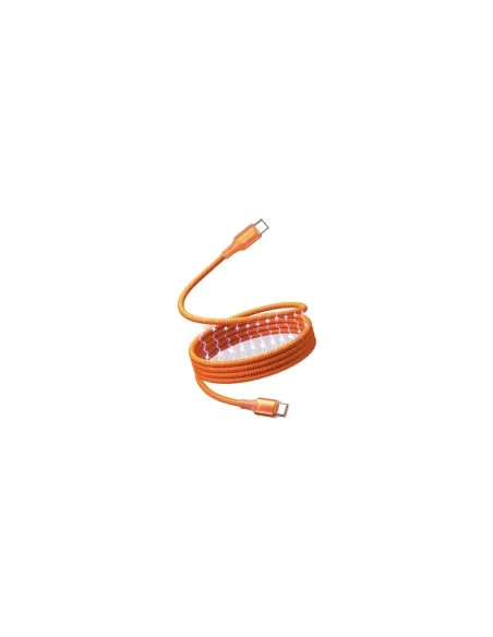 Cable Magnético USB 2.0 Tipo-C 5A Vention TSAOF/ USB Tipo-C Macho - USB Tipo-C Macho/ Hasta 240W/ 480Mbps/ 1m/ Naranja