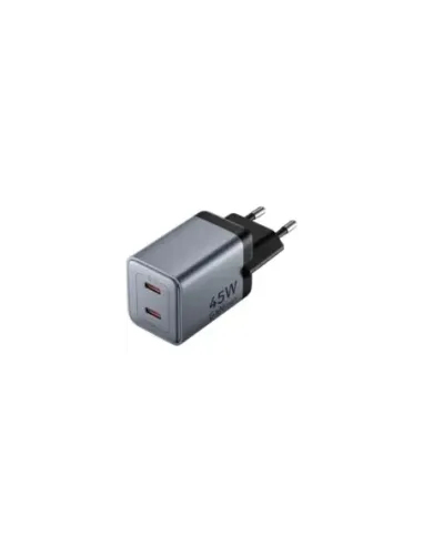 Cargador de Pared GaN Vention TZ-FCDH0-EU/ 2xUSB Tipo-C + Cable USB Tipo-C/ 45W